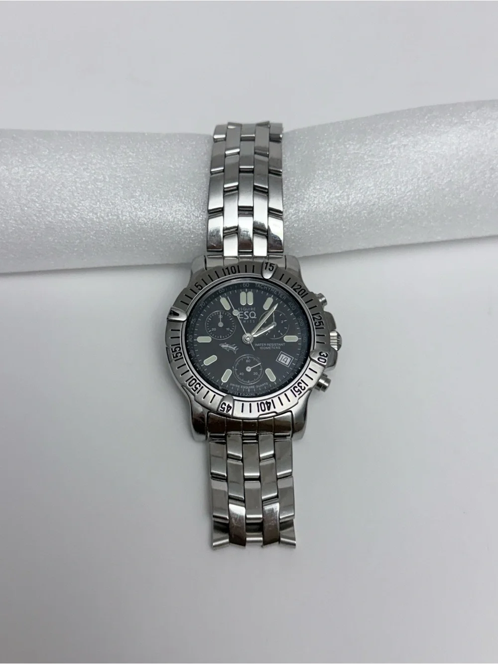 ⁠ESQ Esquire by Movado 300390A Black Dial Chronograph Watch NWOT⁠